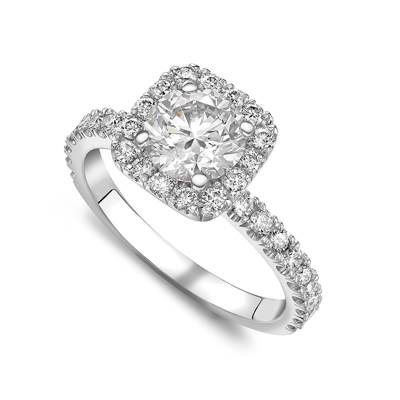 Round with Cushion Halo