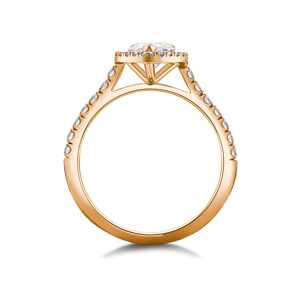 Pear Halo Diamond Ring