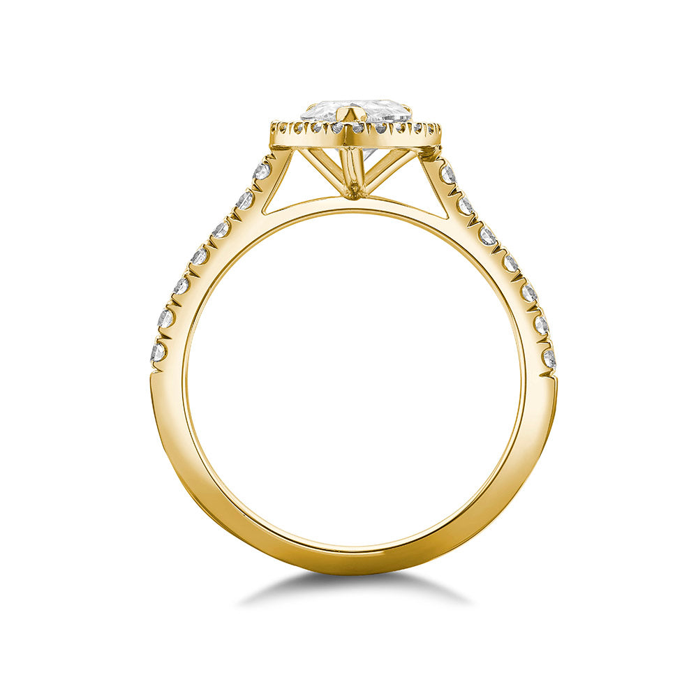 Pear Halo Diamond Ring