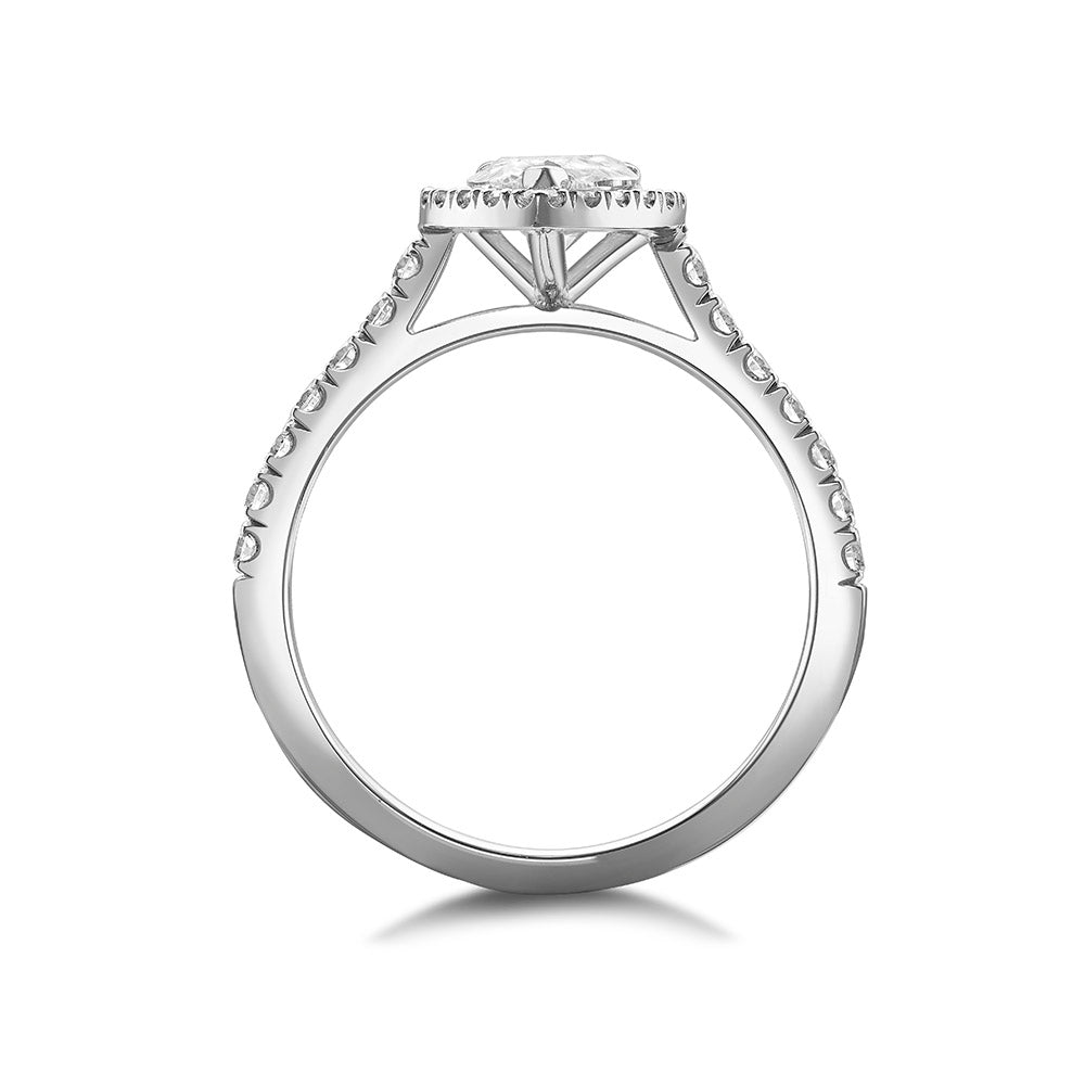 Pear Halo Diamond Ring
