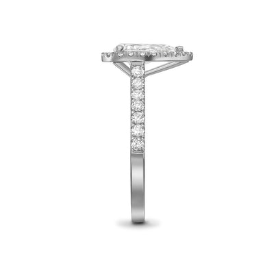 Pear Halo Diamond Ring