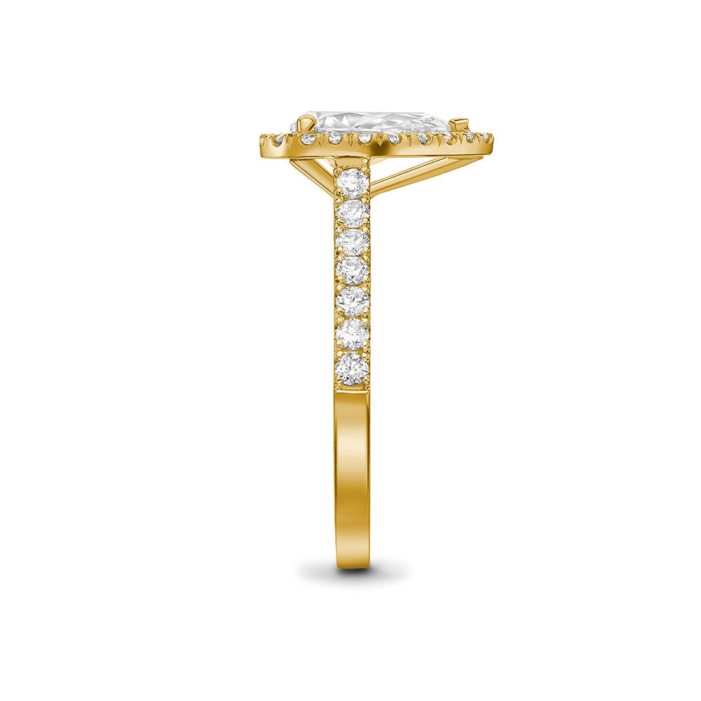 Pear Halo Diamond Ring