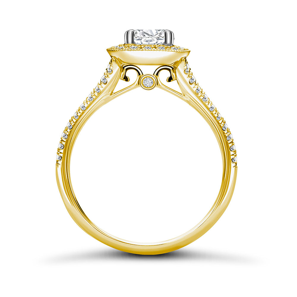 Cushion Halo with Split Shoulder