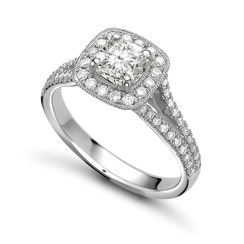 Cushion Halo with Split Shoulder