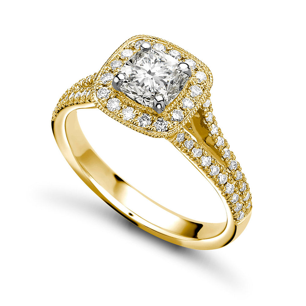 Cushion Halo with Split Shoulder