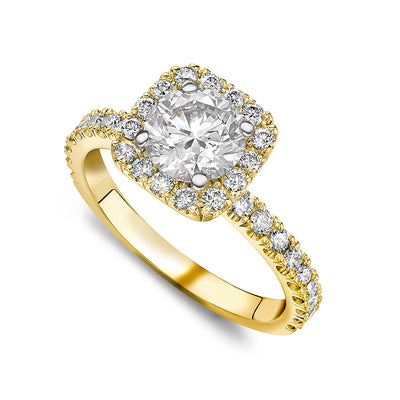 Round with Cushion Halo